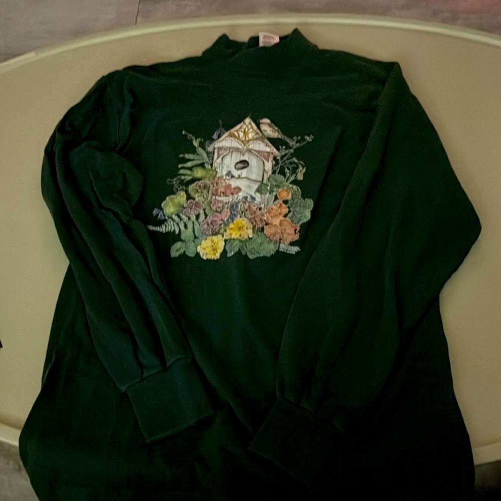 Mock Neck Green Sweater/Shirt